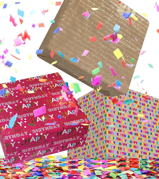 Classy Wino Funny Adult Wrapping Paper – 3-Pack Mini Rolls (17″ × 120″ each)