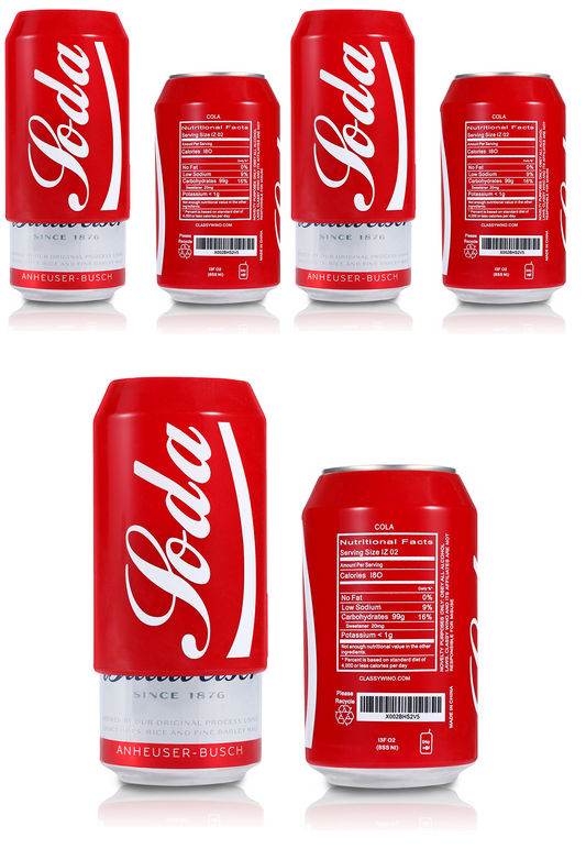 Beer Can Covers That Look Like Soda - 6 PACK