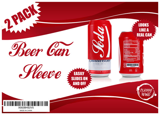 Beer Can Covers That Look Like Soda - Set of 2